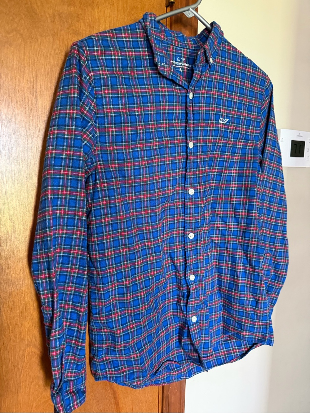 Sz 14 boys Vineyard Vines Blue and Red Plaid Button-Down Shirt